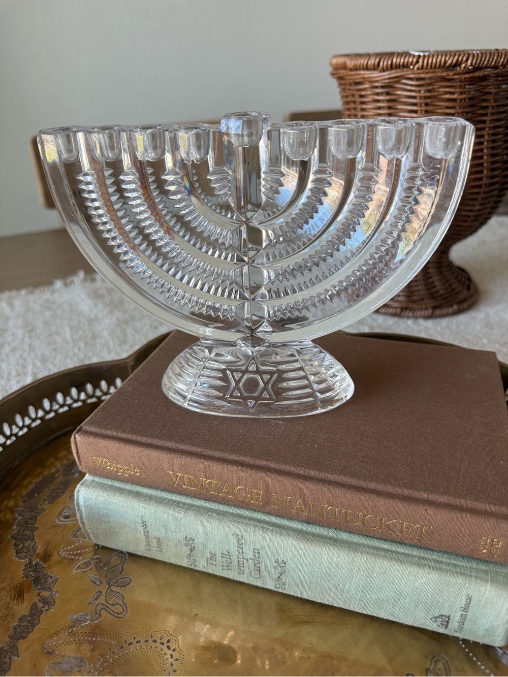 Vintage Godinger Crystal Hanukkah Menorah